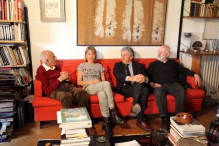 Gillo Dorfles con Anna Comparini, Aldo Colonetti e Luca De Silva