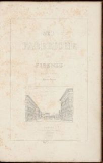 Donato Cellesi, Sei fabbriche di Firenze, Firenze 1851. Frontespizio