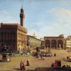 Giuseppe Zocchi. Veduta di piazza del Granduca. Olio su tela, met&agrave; del XVIII secolo. Collezione privata