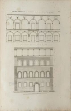 Pl.  70. El&eacute;vation g&eacute;om&eacute;trale de la galerie du Palais Nicolini, donnant sur le jardin. El&eacute;vation g&eacute;om&eacute;trale du Palais Nicolini, &agrave; Florence