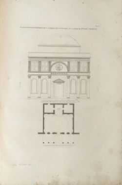 Pl.  11. Plan et &eacute;l&eacute;vation g&eacute;om&eacute;trale de la Chapelle des Pazzi dans le clo&icirc;tre de S.te Croix, &agrave; Florence