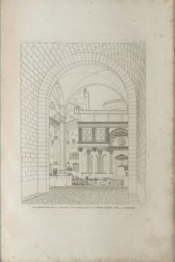 Pl. 13. Vue perspective de la Chapelle des Pazzi dans le clo&icirc;tre de S.te Croix, &agrave; Florence 