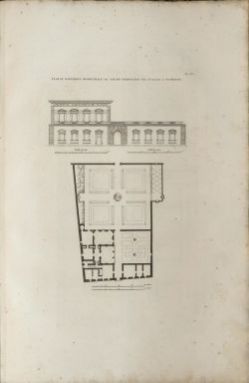 Pl. 33. Plan et &eacute;l&eacute;vation g&eacute;om&eacute;trale du Palais Pandolfini via St. Gallo &agrave; Florence