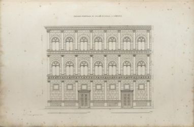 Pl. 21. El&eacute;vation g&eacute;om&eacute;trale du Palais Ruccelai [Rucellai], &agrave; Florence