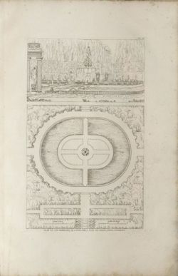 Pl. 8. Plan et vue perspective de l'Isola Bella dans les Jardins Boboli, &agrave; Florence