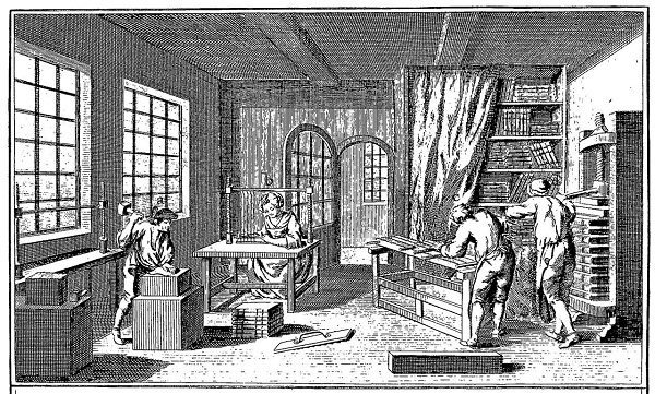 Antica legatoria: immagine dall'Encyclopédie di Diderot et d'Alembert(fonte: Wikimedia Commons) Antica legatoria: immagine dall'Encyclopédie di Diderot et d'Alembert(fonte: Wikimedia Commons)