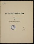 Il porto sepolto, Giuseppe Ungaretti, frontespizio
